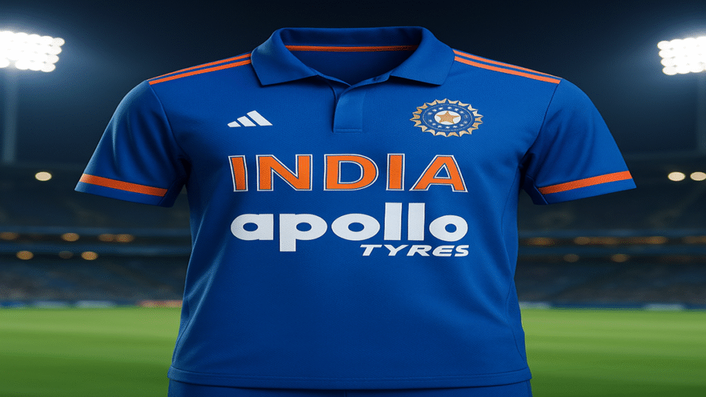 Apollo Tyres India cricket team jersey sponsorship