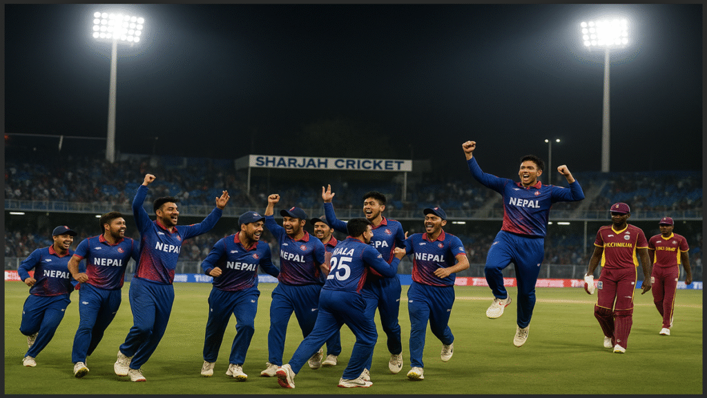 Nepal first T20 win against West Indies