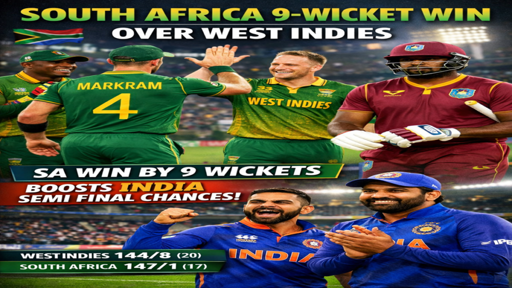South Africa 9 Wicket Win Over West Indies Boosts India Semi Final Chances in T20 World Cup 2026