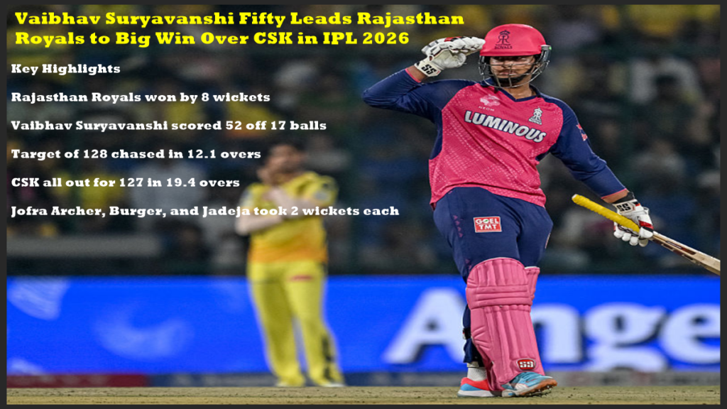 Vaibhav Suryavanshi Fifty Leads Rajasthan Royals to Big Win Over CSK