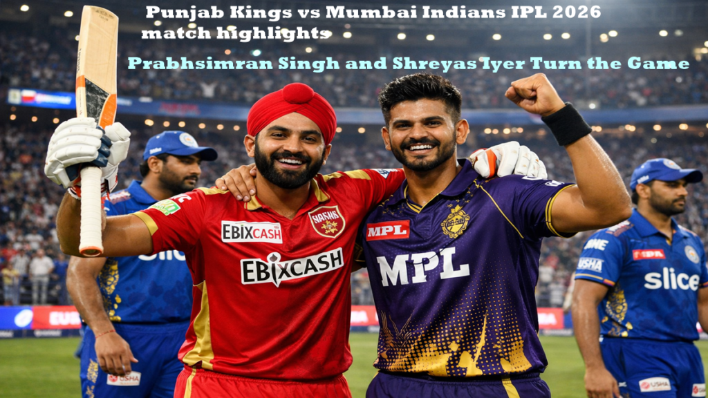 Punjab Kings vs Mumbai Indians IPL 2026 match highlights