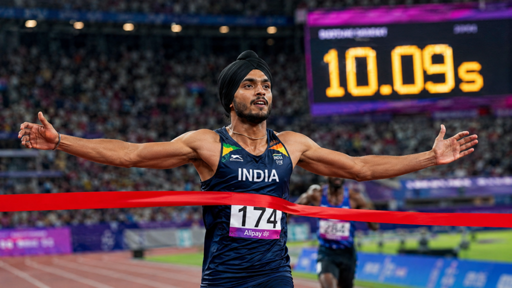 Gurinderveer Singh sets 100m national record