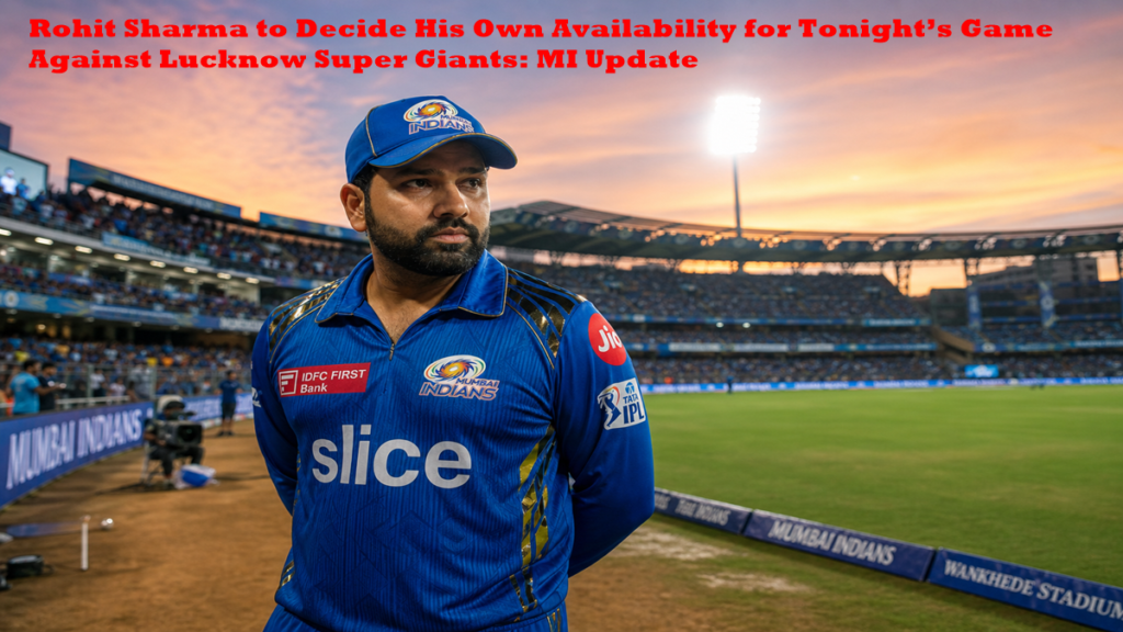 Rohit Sharma to Decide His Own Availability
