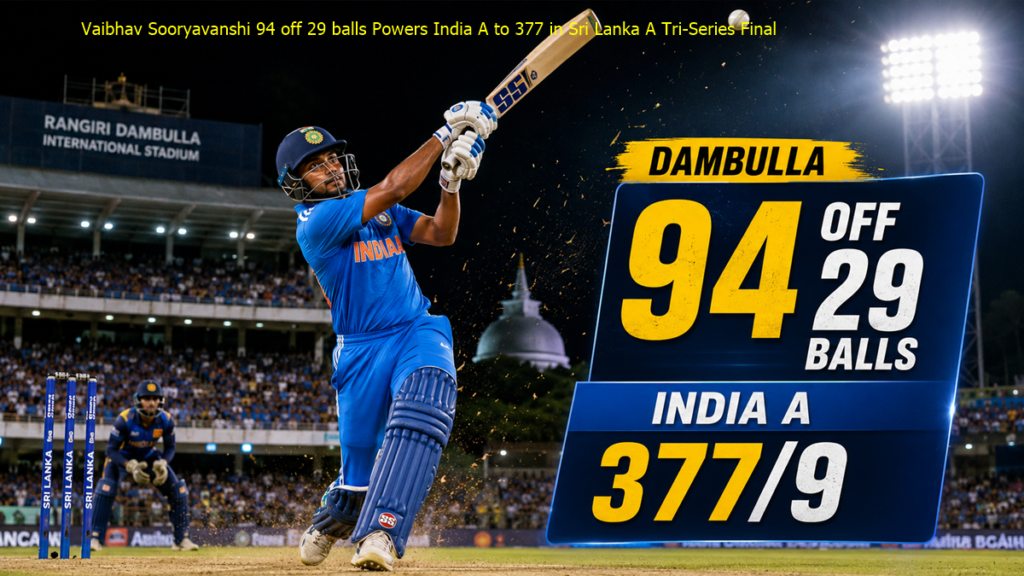 Vaibhav Sooryavanshi 94 off 29 balls