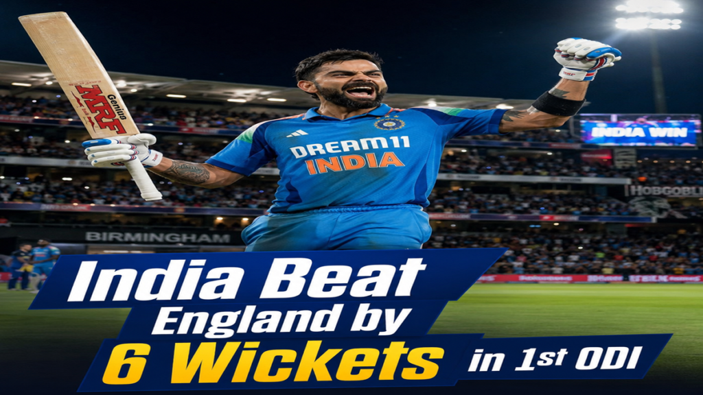 India beat England by 6 wickets in 1st ODI