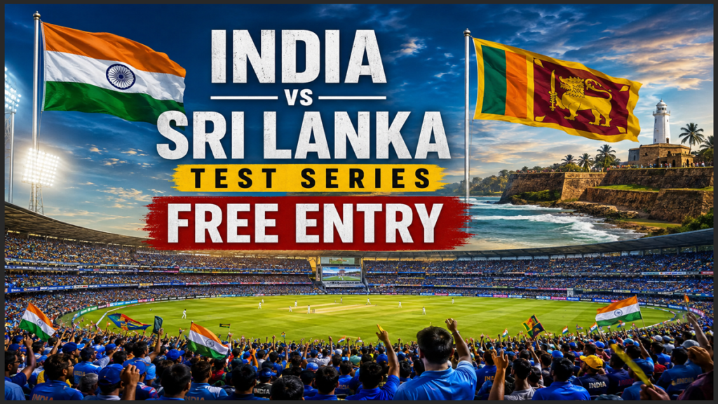India vs Sri Lanka Test Series Free Entry