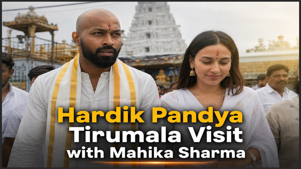 Hardik Pandya Tirumala visit with Mahika Sharma